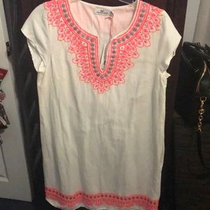 NWT Vineyard Vines Linen Embroidered Tunic Dress